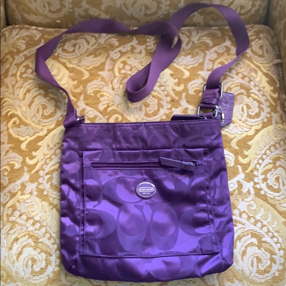 Purple nylon Coach crossbody